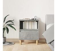 FUDUGEHMIOFWFJJ Comodino Grigio Cemento 40x35x50 cm Modern Nightstand with Drawer and Shelf, Engineered Wood Bedside Table for Bedroom and Living Room Storage Furniture