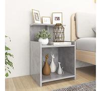 FUDUGEHMIOFWFJJ Comodino Grigio Cemento 40x35x60 cm in Legno Multistrato, Modern Nightstand with 3 Shelves, Bedroom Side Table for Living Room, Home Storage Cabinet