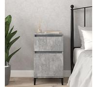 FUDUGEHMIOFWFJJ Comodino Grigio Cemento 40x35x70 cm Modern Nightstand with Storage Shelf, Bedroom Side Table with Smooth Surface, Multilayer Wood Construction for Home Decor
