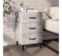 FUDUGEHMIOFWFJJ Comodino Grigio Cemento 40x40x66 cm in Legno Multistrato with 3 Drawers, Modern Nightstand for Bedroom Living Room, Multilayer Wood Side Table with Stable Top for Decor