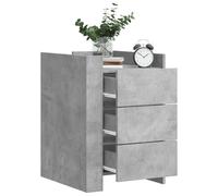 FUDUGEHMIOFWFJJ Comodino Grigio Cemento 45x50x65 cm in Legno Multistrato with 3 Drawers, Modern Nightstand for Bedroom Living Room, Sturdy Composite Wood Side Table with Large Storage Space