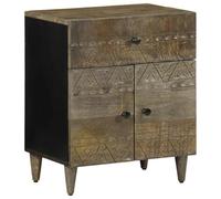 FUDUGEHMIOFWFJJ Comodino Grigio Chiaro Nightstand with Solid Mango Wood, Bedside Table with Storage Shelf, Modern Bedroom Furniture 50x33x60 cm for Living Room and Bedroom