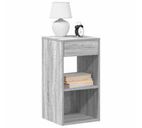 FUDUGEHMIOFWFJJ Comodino Grigio Sonoma 35x34x66,5 cm con Cassetto, Nightstand Bedside Table with Storage Drawer, Modern Bedroom Furniture with Open Shelf for Books and Essentials