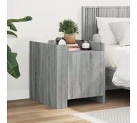 FUDUGEHMIOFWFJJ Comodino Grigio Sonoma 45x50x50 cm Nightstand with Storage Shelf, Modern Bedside Table with 60kg Load Capacity, Easy Assembly Multipurpose Furniture for Bedroom Living Room
