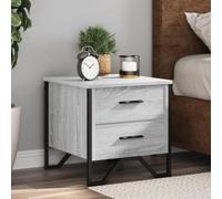 FUDUGEHMIOFWFJJ Comodino Grigio Sonoma Bedside Table 40x41x40 cm Truciolato Wood Nightstand with Drawer Modern Design for Bedroom Living Room Storage Furniture