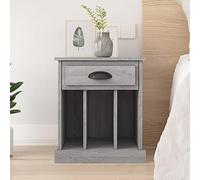 FUDUGEHMIOFWFJJ Comodino Grigio Sonoma Nightstand with Drawer and Shelves, Bedroom Side Table 43x36x50 cm, Engineered Wood Storage Cabinet for Bedroom Living Room