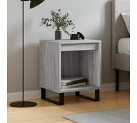 FUDUGEHMIOFWFJJ Comodino Grigio Sonoma Nightstand with Drawer, Multilayer Wood Bedside Table 40x35x50 cm, Modern Gray Bedroom Furniture for Storage Organization