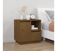 FUDUGEHMIOFWFJJ Comodino in Legno Massello di Pino Ambra 50x34x50 cm, Elegante Mobile da Notte con Piano Stabile, Ampio Spazio Portaoggetti per Camera da Letto e Soggiorno