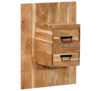 FUDUGEHMIOFWFJJ Comodino Legno Massello Acacia 60x32x80 cm Wall Mounted Nightstand with Storage Space for Bedroom Living Room Modern Design Furniture