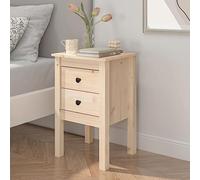 FUDUGEHMIOFWFJJ Comodino Legno Massello di Pino 40x35x61,5 cm with 2 Drawers, Solid Wood Bedside Table for Bedroom, Rustic Nightstand with Spacious Storage and Sturdy Top Surface