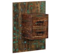 FUDUGEHMIOFWFJJ Comodino Multicolore Wall Mounted Nightstand 60x32x80 cm Reclaimed Solid Wood Bedroom Storage Furniture with Unique Grain Patterns