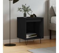 FUDUGEHMIOFWFJJ Comodino Nero 40x35x50 cm in Legno Multistrato Nightstand with Drawer Modern Design Bedroom Furniture Storage Solution Elegant Black Finish