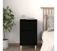FUDUGEHMIOFWFJJ Comodino Nero 40x35x70 cm Nightstand with Storage Shelf, Modern Bedside Table for Bedroom, Sturdy Engineered Wood with Wall Mounting Kit, Black Finish