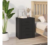 FUDUGEHMIOFWFJJ Comodino Nero 50x36x60 cm in Legno Multistrato, Elegant Nightstand with Drawer, Modern Bedroom Furniture, Multifunctional Storage Cabinet for Living Room and Office