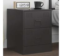 FUDUGEHMIOFWFJJ Comodino Nero Acciaio Bedside Table with Storage Drawer, Modern Nightstand for Bedroom Living Room, Steel End Table 34.5x39x44 cm Black