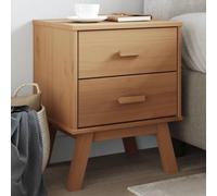 FUDUGEHMIOFWFJJ Comodino OLDEN Marrone Nightstand with 2 Drawers Scandinavian Style Solid Pine Wood Bedside Table for Bedroom Living Room Home Decor