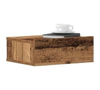 FUDUGEHMIOFWFJJ Comodino Pensile Legno Antico Wall Mounted Nightstand 40x30x15 cm Multilayer Wood Bedside Table with Storage Shelf for Small Spaces Bedroom Living Room