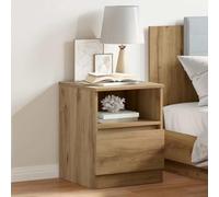 FUDUGEHMIOFWFJJ Comodino Rovere Artigianale 40x40x50 cm in Legno Multistrato, Elegant Bedside Table with Storage Shelf, Modern Nightstand for Bedroom Living Room