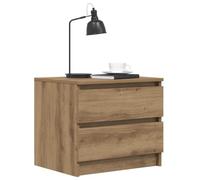 FUDUGEHMIOFWFJJ Comodino Rovere Artigianale 50x40x43.5 cm Nightstand with 2 Drawers, Industrial Design Multifunctional Bedside Table, Durable Particle Board Storage Cabinet for Bedroom Living Room