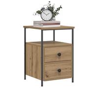 FUDUGEHMIOFWFJJ Comodino Rovere Artigianale Nightstand Multilayer Wood 34x35.5x50 cm Bedroom Furniture with Storage Drawer Modern Design for Living Room