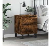 FUDUGEHMIOFWFJJ Comodino Rovere Fumo 40x35x50 cm in Legno Multistrato, Bedside Table with Drawer, Modern Nightstand for Bedroom, Living Room Furniture, Elegant Design with Storage Space