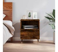 FUDUGEHMIOFWFJJ Comodino Rovere Fumo 40x35x50 cm in Legno Multistrato, Elegant Nightstand with Drawer, Bedroom Furniture, Modern Design, Sturdy Construction for Living Room and Bedroom Storage