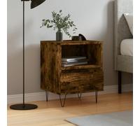FUDUGEHMIOFWFJJ Comodino Rovere Fumo 40x35x50 cm in Legno Multistrato, Elegant Nightstand with Storage Shelf, Modern Bedroom Furniture, Multifunctional Side Table for Living Room and Bedroom