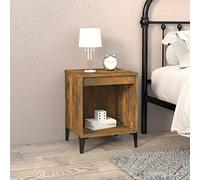 FUDUGEHMIOFWFJJ Comodino Rovere Fumo 40x35x50 cm Nightstand with Storage Shelf, Modern Bedside Table with Spacious Drawer for Bedroom Living Room, Engineered Wood End Table