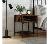 FUDUGEHMIOFWFJJ Comodino Rovere Fumo 40x41x50 cm Legno Multistrato Nightstand with Adjustable Feet, Spacious Storage, Wall Mount for Bedroom Living Room Modern Furniture