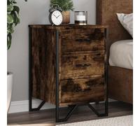FUDUGEHMIOFWFJJ Comodino Rovere Fumo 40x41x60 cm in Legno Multistrato, Modern Nightstand with Drawer, Bedroom Furniture, Elegant Design, Multifunctional Storage Solution for Home Decor