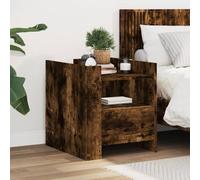 FUDUGEHMIOFWFJJ Comodino Rovere Fumo 45x50x50 cm in Truciolato Nightstand with Drawer, Bedroom Side Table with Storage, Modern End Table for Living Room, Sturdy Composite Wood Design