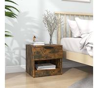 FUDUGEHMIOFWFJJ Comodino Rovere Fumo in Legno Multistrato Nightstand with Drawer and Shelf, Modern Bedside Table with Storage Space for Bedroom and Living Room, Wooden End Table with Smooth Surface