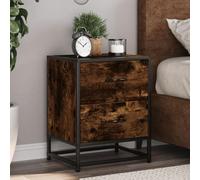 FUDUGEHMIOFWFJJ Comodino Rovere Fumo Nightstand with 2 Drawers 40x31x50 cm Multilayer Wood Bedside Table for Bedroom Living Room Storage Organizer Modern Furniture