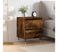 FUDUGEHMIOFWFJJ Comodino Rovere Fumo Nightstand with 2 Drawers, Engineered Wood Bedside Table 40x35x50 cm, Modern Bedroom Furniture with Storage Space for Living Room