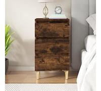 FUDUGEHMIOFWFJJ Comodino Rovere Fumo Nightstand with Drawer, Multilayer Wood Bedside Table 40x35x70 cm, Modern Bedroom Furniture with Storage, Smoke Finish Design for Living Room and Bedroom