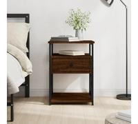 FUDUGEHMIOFWFJJ Comodino Rovere Marrone 40x42x55 cm Legno Multistrato Bedside Table with Storage, Adjustable Feet for Bedroom Living Room Nightstand with Display Shelf