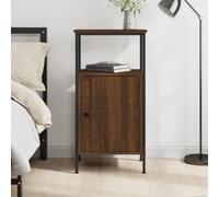FUDUGEHMIOFWFJJ Comodino Rovere Marrone Industrial Design Nightstand with Adjustable Feet, 41x31x80 cm Engineered Wood Bedside Table with Storage Shelf for Bedroom Living Room