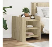 FUDUGEHMIOFWFJJ Comodino Rovere Sonoma 45x50x50 cm in Legno Multistrato with 2 Storage Compartments, Elegant Bedroom Nightstand with Strong Frame, Easy to Clean Surface for Living Room Decor