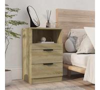 FUDUGEHMIOFWFJJ Comodino Rovere Sonoma Legno Multistrato Nightstand with 2 Drawers and Storage Shelf, Modern Bedside Table for Bedroom, Living Room, Office, Easy Assembly, Stable Top for Decor