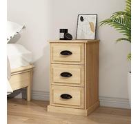 FUDUGEHMIOFWFJJ Comodino Rovere Sonoma Nightstand with 3 Drawers 39x39x67 cm Engineered Wood Multifunctional Bedside Table for Bedroom Living Room Modern Storage Furniture