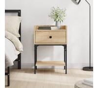 FUDUGEHMIOFWFJJ Comodino Rovere Sonoma Nightstand with Adjustable Feet, Multilayer Wood Bedside Table with Storage Space, 40.5x31x60 cm for Bedroom Living Room Home Decor