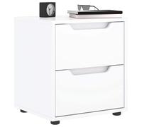 FUDUGEHMIOFWFJJ Comodino VISNES Bianco 45x40x50 cm Multilayer Wood Nightstand with 2 Drawers, Modern Bedroom Furniture with Integrated Handles, Storage Cabinet for Living Room and Bedroom