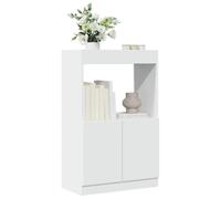 FUDUGEHMIOFWFJJ Credenza Bianca 63x33x100 cm in Truciolato, Modern White Wooden Sideboard with 2 Doors and 3 Shelves, Sturdy Storage Cabinet for Living Room, Dining Room, Bedroom