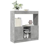 FUDUGEHMIOFWFJJ Credenza Grigio Cemento 92x33x100 cm in Legno Multistrato, Modern Sideboard with 2 Doors and 3 Drawers, Sturdy Plywood Storage Cabinet for Living Room, Bedroom, Office