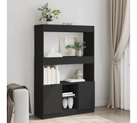 FUDUGEHMIOFWFJJ Credenza Nera 92x33x140 cm Modern Sideboard with 4 Doors and 3 Drawers, Multilayer Wood Storage Cabinet for Living Room Bedroom Dining Room, Spacious and Stylish Furniture