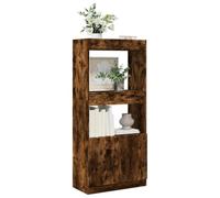 FUDUGEHMIOFWFJJ Credenza Rovere Fumo 63x33x140 in Truciolato, Modern Wooden Sideboard with 2 Doors and 3 Shelves, Stylish Storage Cabinet for Living Room, Dining Room, and Hallway