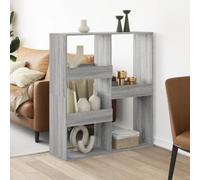 FUDUGEHMIOFWFJJ Divisorio Grigio Sonoma 100x33x115 cm in Truciolato - Modern Bookshelf Room Divider with 4 Shelves, Space Saving Storage Unit for Living Room, Bedroom, Office