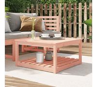 FUDUGEHMIOFWFJJ Douglas Fir Solid Wood Outdoor Garden Table 82.5x82.5x45 cm, Patio Dining with Storage Shelf, Durable Weather-Resistant Natural Wood Table for Terrace, Backyard, Balcony