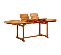 FUDUGEHMIOFWFJJ Extendable Acacia Wood Dining Table for Outdoor 160-240x100x75cm Weatherproof Rustic Garden Patio Furniture with Oil Finish Expandable Design