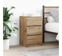 FUDUGEHMIOFWFJJ Handcrafted Oak Nightstand with 3 Drawers 39x35x65 cm, Bedside Table for Bedroom Storage, Modern Design with Smooth Surface, Durable Technical Wood Furniture for Living Room or Office